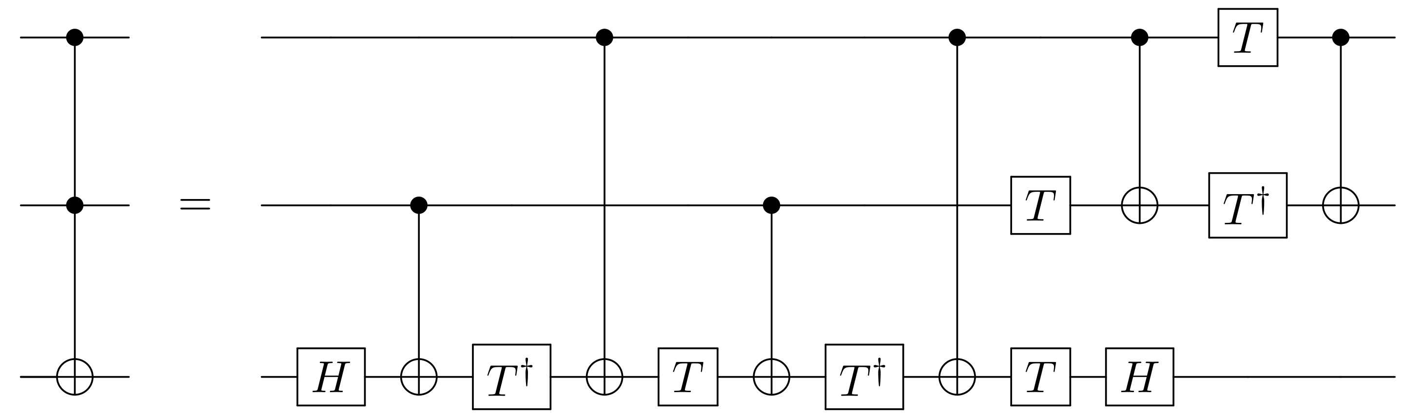 Two qubit gate circuit for the Toffoli gate