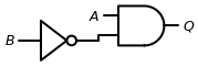 A AND (NOT B) circuit diagram